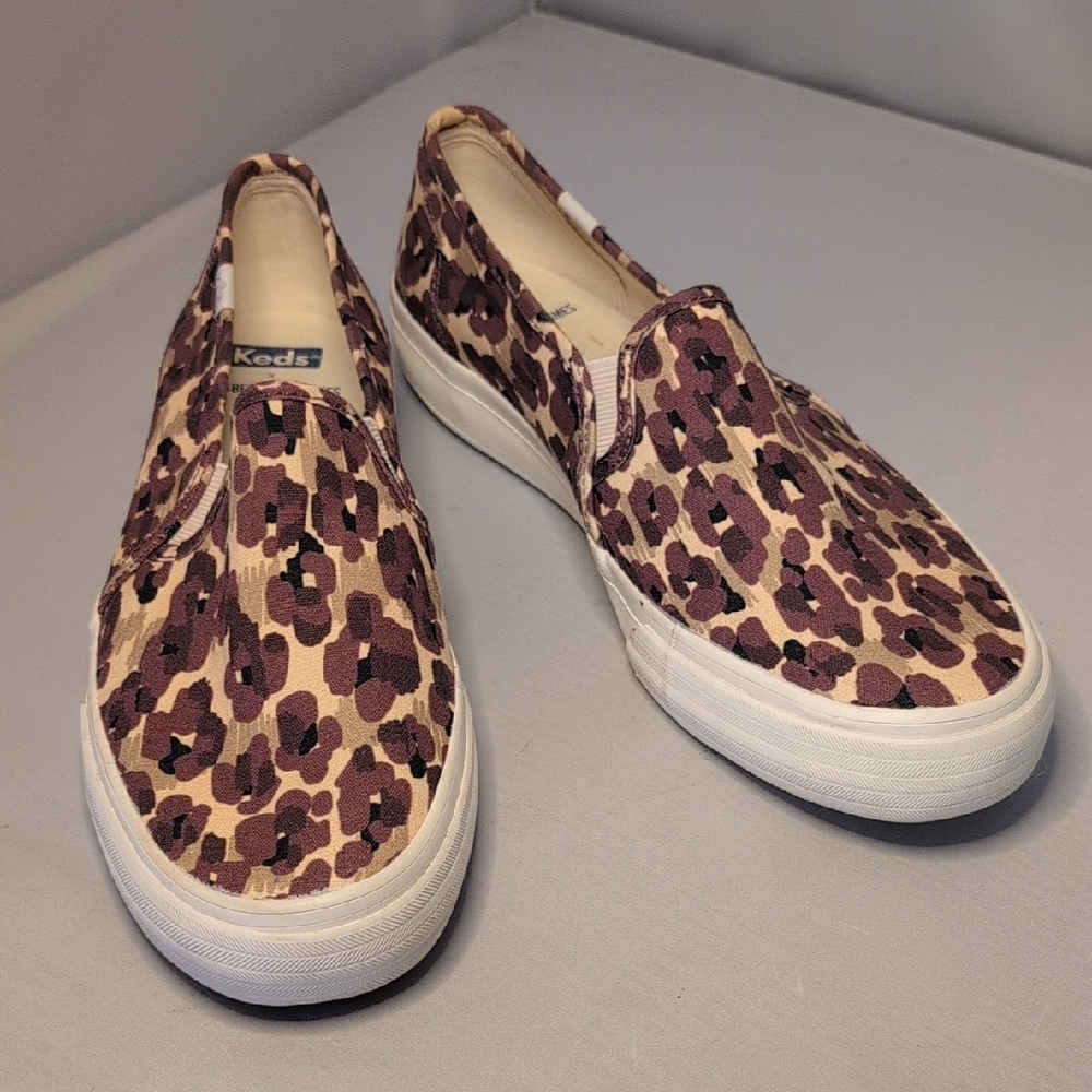 Keds x Elizabeth and James Leopard Print Double Decker Canvas Slip on Sn… Size 9 - Picture 2 of 14
